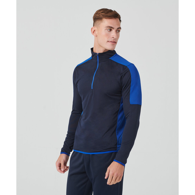¼ zip mid-layer with contrast panelling Thumbnail