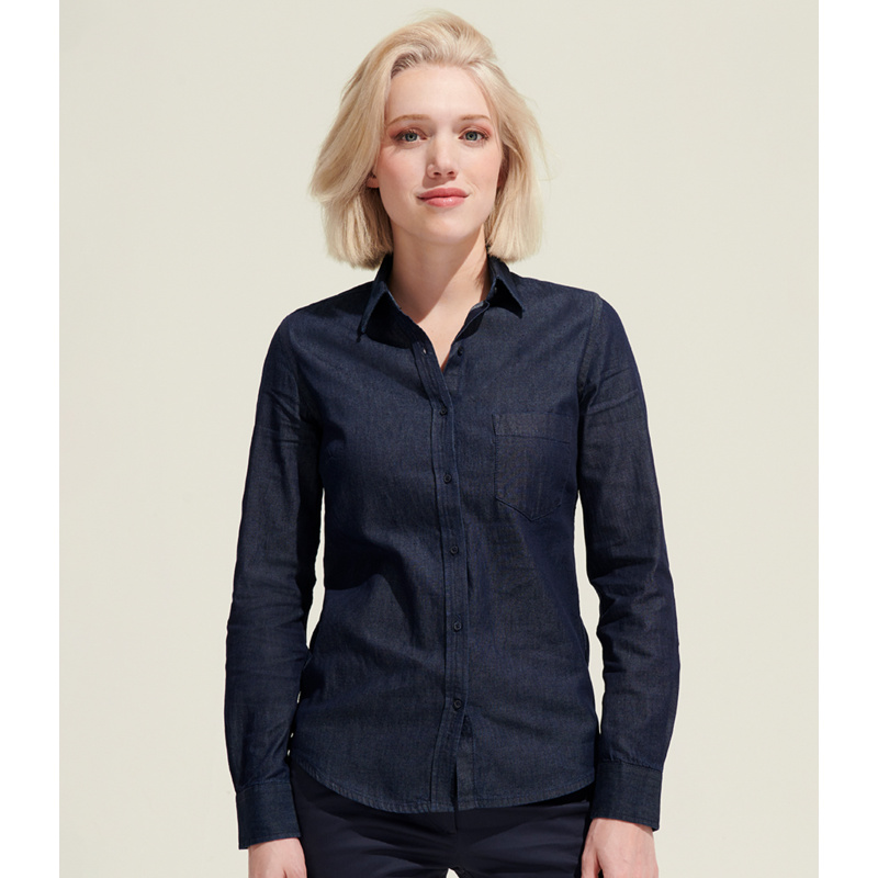 SOL'S Ladies Barry Denim Shirt Thumbnail