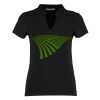 Women's corporate short-sleeved top v-neck mandarin collar (regular fit) Thumbnail