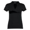 Women's corporate short-sleeved top v-neck mandarin collar (regular fit) Thumbnail
