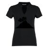 Women's corporate short-sleeved top v-neck mandarin collar (regular fit) Thumbnail