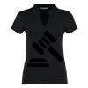 Women's corporate short-sleeved top v-neck mandarin collar (regular fit) Thumbnail