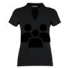 Women's corporate short-sleeved top v-neck mandarin collar (regular fit) Thumbnail