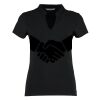 Women's corporate short-sleeved top v-neck mandarin collar (regular fit) Thumbnail