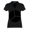 Women's corporate short-sleeved top v-neck mandarin collar (regular fit) Thumbnail