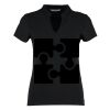 Women's corporate short-sleeved top v-neck mandarin collar (regular fit) Thumbnail