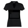 Women's corporate short-sleeved top v-neck mandarin collar (regular fit) Thumbnail
