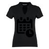Women's corporate short-sleeved top v-neck mandarin collar (regular fit) Thumbnail