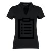 Women's corporate short-sleeved top v-neck mandarin collar (regular fit) Thumbnail