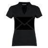 Women's corporate short-sleeved top v-neck mandarin collar (regular fit) Thumbnail