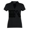 Women's corporate short-sleeved top v-neck mandarin collar (regular fit) Thumbnail