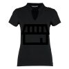 Women's corporate short-sleeved top v-neck mandarin collar (regular fit) Thumbnail