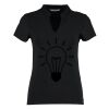 Women's corporate short-sleeved top v-neck mandarin collar (regular fit) Thumbnail