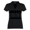 Women's corporate short-sleeved top v-neck mandarin collar (regular fit) Thumbnail