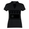 Women's corporate short-sleeved top v-neck mandarin collar (regular fit) Thumbnail