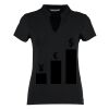 Women's corporate short-sleeved top v-neck mandarin collar (regular fit) Thumbnail