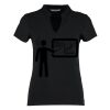 Women's corporate short-sleeved top v-neck mandarin collar (regular fit) Thumbnail
