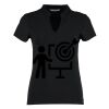 Women's corporate short-sleeved top v-neck mandarin collar (regular fit) Thumbnail