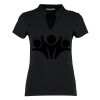 Women's corporate short-sleeved top v-neck mandarin collar (regular fit) Thumbnail