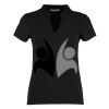 Women's corporate short-sleeved top v-neck mandarin collar (regular fit) Thumbnail