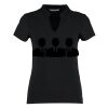 Women's corporate short-sleeved top v-neck mandarin collar (regular fit) Thumbnail