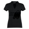 Women's corporate short-sleeved top v-neck mandarin collar (regular fit) Thumbnail