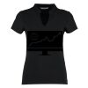Women's corporate short-sleeved top v-neck mandarin collar (regular fit) Thumbnail