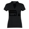 Women's corporate short-sleeved top v-neck mandarin collar (regular fit) Thumbnail