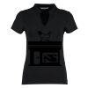 Women's corporate short-sleeved top v-neck mandarin collar (regular fit) Thumbnail