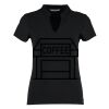 Women's corporate short-sleeved top v-neck mandarin collar (regular fit) Thumbnail