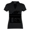 Women's corporate short-sleeved top v-neck mandarin collar (regular fit) Thumbnail