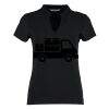 Women's corporate short-sleeved top v-neck mandarin collar (regular fit) Thumbnail