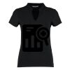 Women's corporate short-sleeved top v-neck mandarin collar (regular fit) Thumbnail
