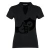 Women's corporate short-sleeved top v-neck mandarin collar (regular fit) Thumbnail