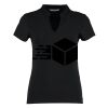 Women's corporate short-sleeved top v-neck mandarin collar (regular fit) Thumbnail