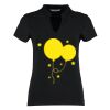 Women's corporate short-sleeved top v-neck mandarin collar (regular fit) Thumbnail