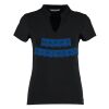 Women's corporate short-sleeved top v-neck mandarin collar (regular fit) Thumbnail