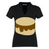 Women's corporate short-sleeved top v-neck mandarin collar (regular fit) Thumbnail