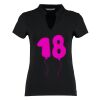Women's corporate short-sleeved top v-neck mandarin collar (regular fit) Thumbnail