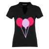 Women's corporate short-sleeved top v-neck mandarin collar (regular fit) Thumbnail