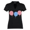 Women's corporate short-sleeved top v-neck mandarin collar (regular fit) Thumbnail