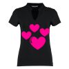 Women's corporate short-sleeved top v-neck mandarin collar (regular fit) Thumbnail