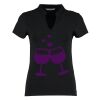 Women's corporate short-sleeved top v-neck mandarin collar (regular fit) Thumbnail