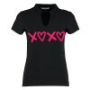 Women's corporate short-sleeved top v-neck mandarin collar (regular fit) Thumbnail