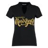 Women's corporate short-sleeved top v-neck mandarin collar (regular fit) Thumbnail