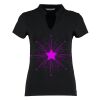Women's corporate short-sleeved top v-neck mandarin collar (regular fit) Thumbnail
