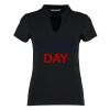 Women's corporate short-sleeved top v-neck mandarin collar (regular fit) Thumbnail