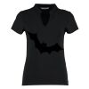 Women's corporate short-sleeved top v-neck mandarin collar (regular fit) Thumbnail