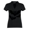 Women's corporate short-sleeved top v-neck mandarin collar (regular fit) Thumbnail