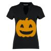 Women's corporate short-sleeved top v-neck mandarin collar (regular fit) Thumbnail